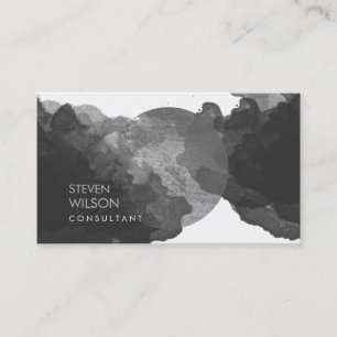 Black Watercolor Modern Elegant Artist Business Card