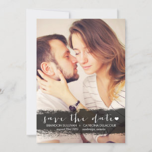 BLACK WATERCOLOR SPLASH SAVE THE DATE ANNOUNCEMENT