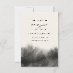 Black Watercolor Wedding Save The Date