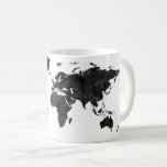 Black Watercolor World Map Traveller Gift Travel Coffee Mug<br><div class="desc">Perfect for you or for a gift!</div>