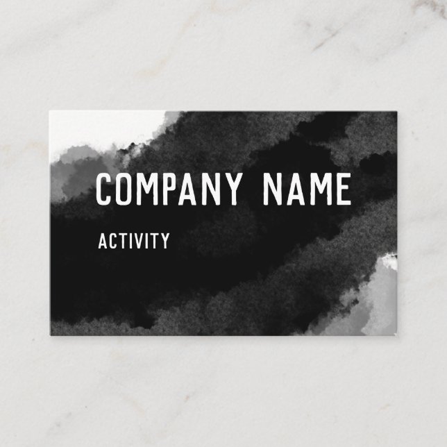 Black Watercolour Business Card (Front)
