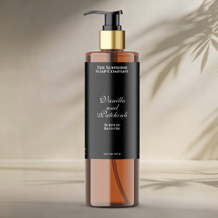 Black waterproof cosmetics bottle label