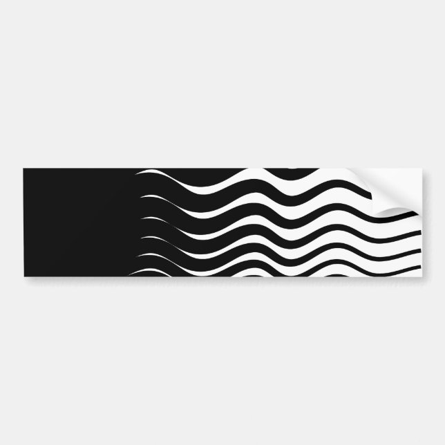 Black Waves Bumper Sticker (Front)