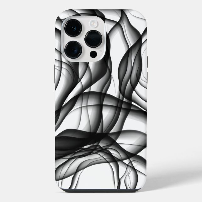 Black Wavy Ink iPhone Case (Back)