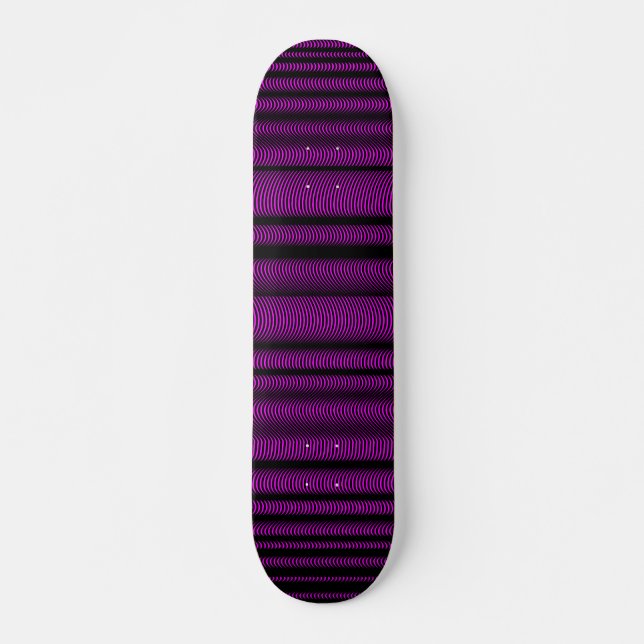 Black Wavy Lines - On Magenta Skateboard (Front)