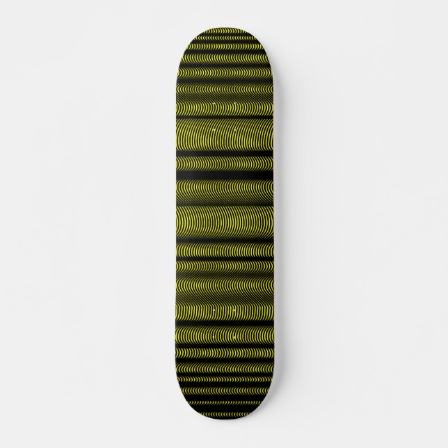 Black Wavy Lines - On Yellow Skateboard (Front)