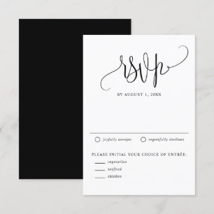 Black We Do Modern Calligraphy Wedding RSVP Card