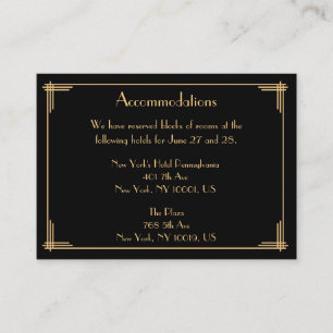 Black Wedding Accommodation Cards