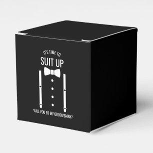 Black Wedding Bow Tie Groomsman Proposal Favour Box
