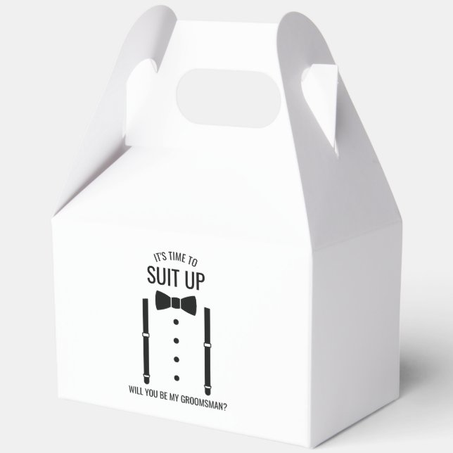 Black Wedding Bow Tie Groomsman Proposal Favour Box (Front)