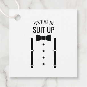 Black Wedding Bow Tie Groomsman Proposal Favour Tags