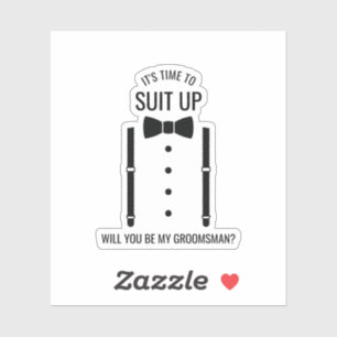 Black Wedding Bow Tie Groomsman Proposal Stick