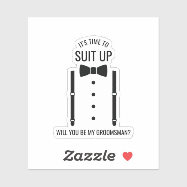 Black Wedding Bow Tie Groomsman Proposal Stick (Sheet)