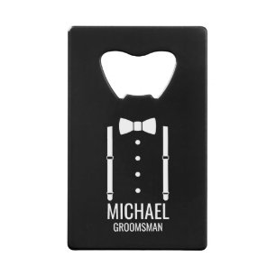 Black Wedding Bow Tie Personalised Groomsmen