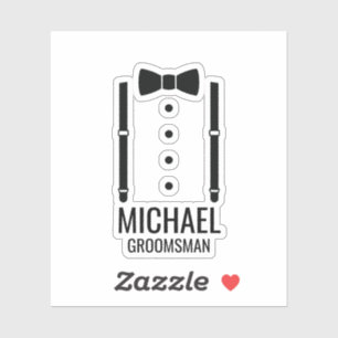 Black Wedding Bow Tie Personalised Groomsmen
