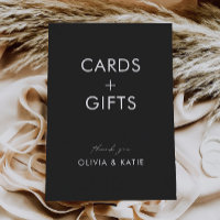Black Wedding Cards and Gifts Sign,
