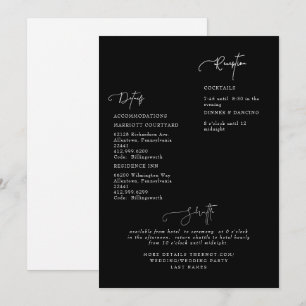 Black Wedding Detail Invitation