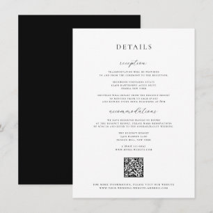 Black Wedding Details Card