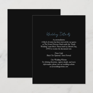 Black Wedding Details Enclosure Card