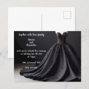 Black Wedding Dress Invitation