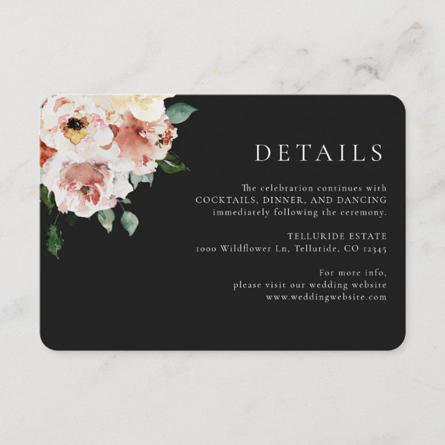 Black Wedding Enclosure Card (Front)
