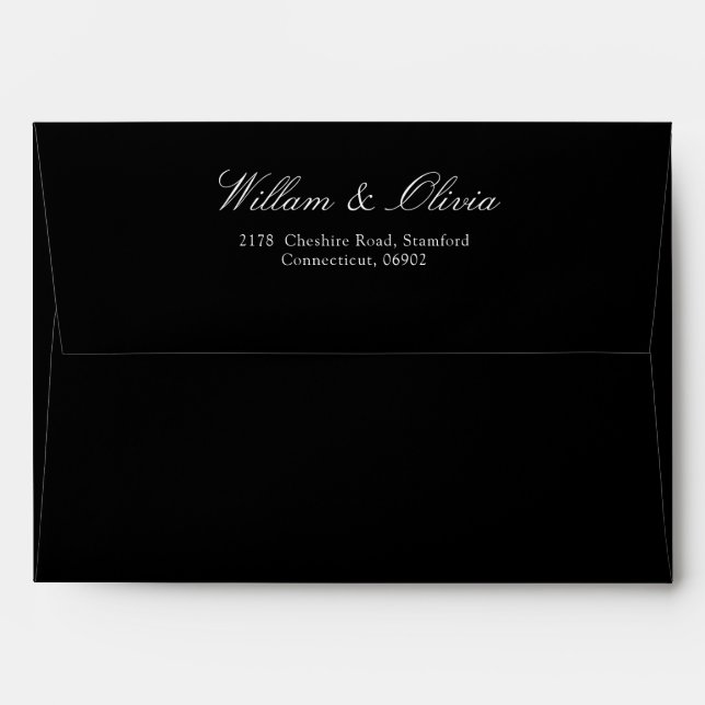 Black Wedding  Envelope (Back (Top Flap))