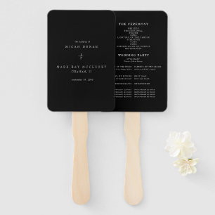 Black Wedding Fan/Program Hand Fan
