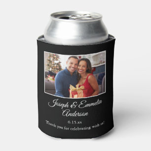 Black Wedding Favour Photo Couple Photo, Names Can Cooler