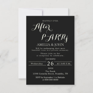 Black wedding invitation