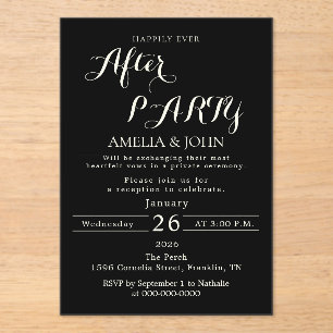 Black wedding invitation