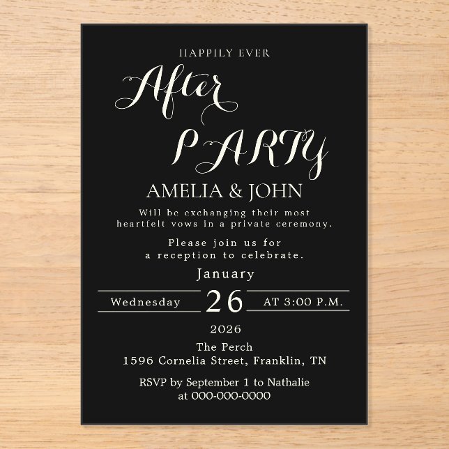 Black wedding invitation (Front)