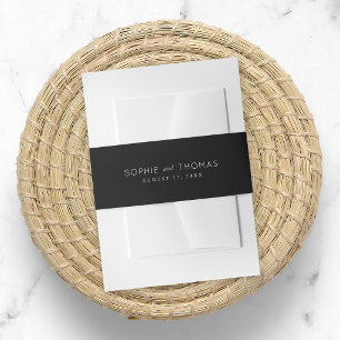 Black Wedding Invitation Belly Band