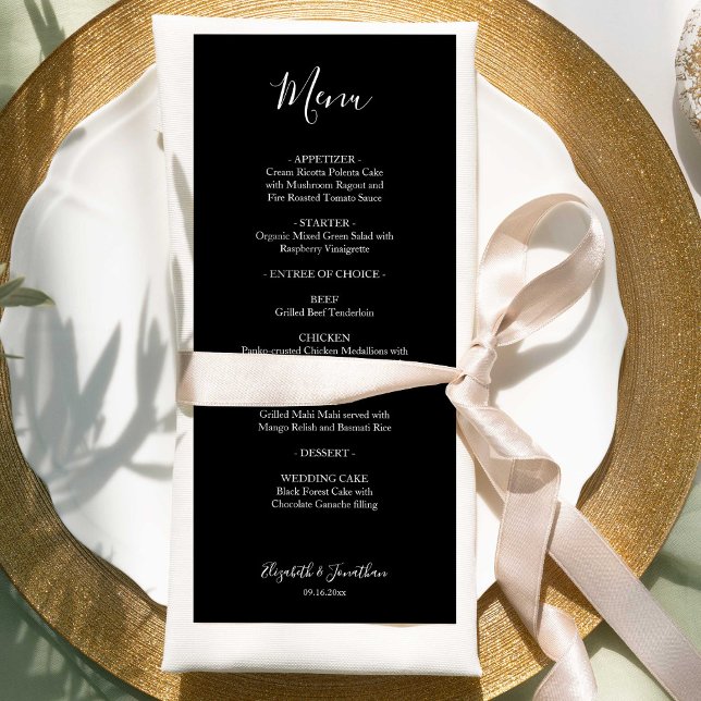 Black Wedding Menu Script Modern Minimalist Simple (Creator Uploaded)