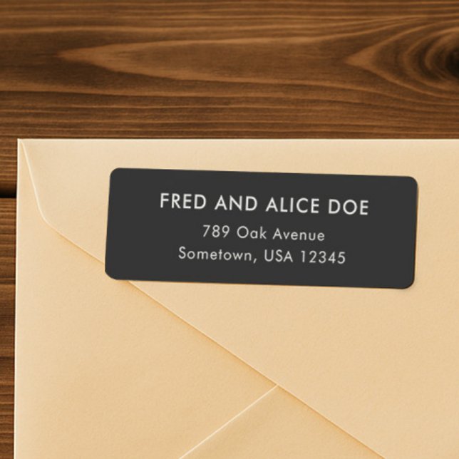Black Wedding Minimalist Return Address Label (Creator Uploaded)