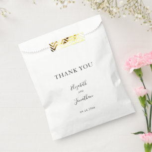 Black Wedding Modern Chic Script Minimalist Simple Favour Bags