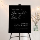Black Wedding Modern Rehearsal Dinner Welcome Sign