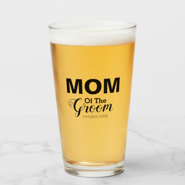 Black Wedding mother of the groom Glass Cup (Front Filled)