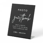 Black Wedding Photo Guestbook Sign