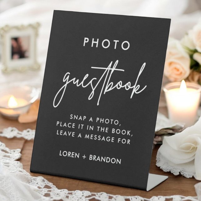 Black Wedding Photo Guestbook Sign (Creator Uploaded)