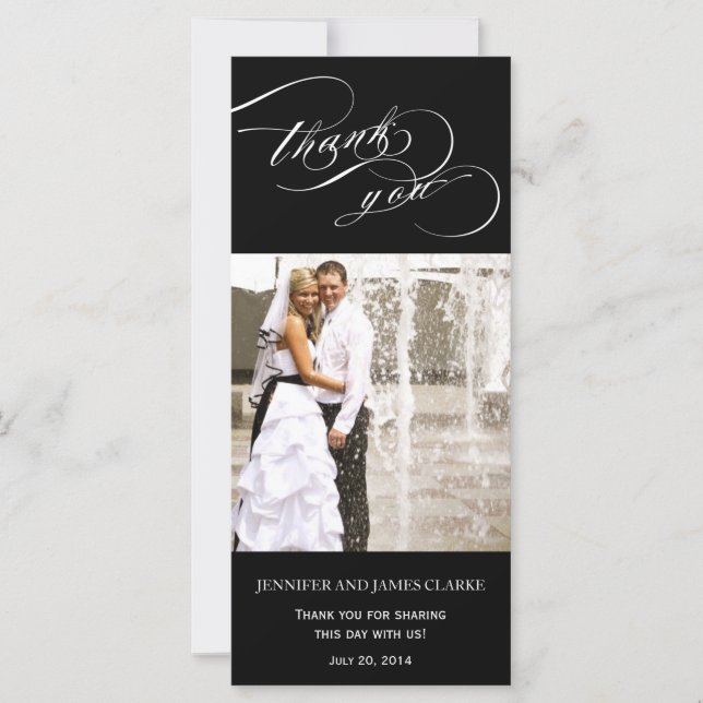Black Wedding Photo Script Thank You (Front)