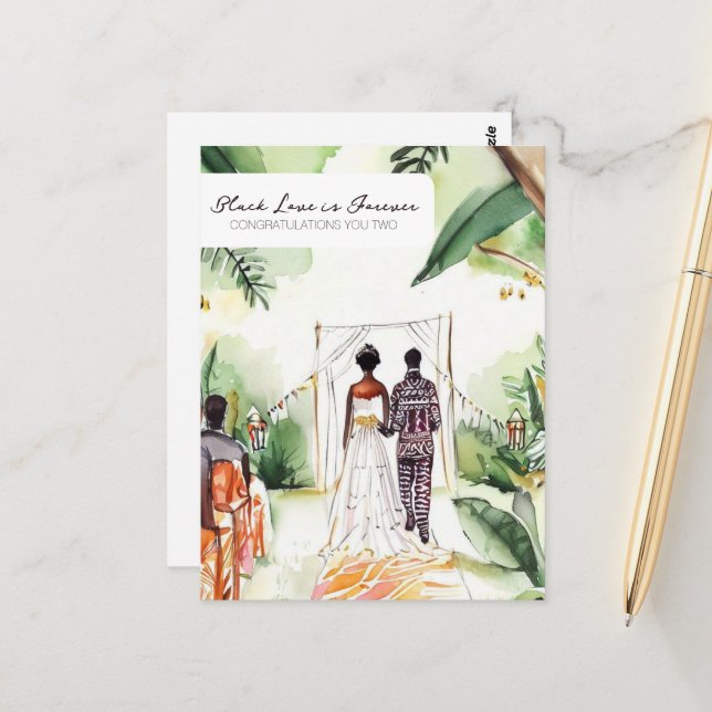 Black Wedding Postcard (Front/Back In Situ)