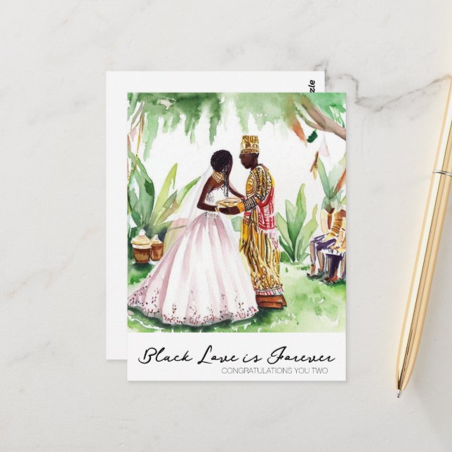 Black Wedding Postcard (Front/Back In Situ)