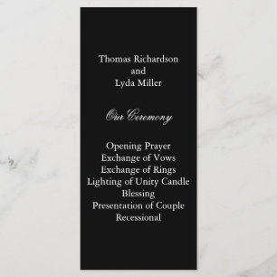 Black Wedding Program Programme