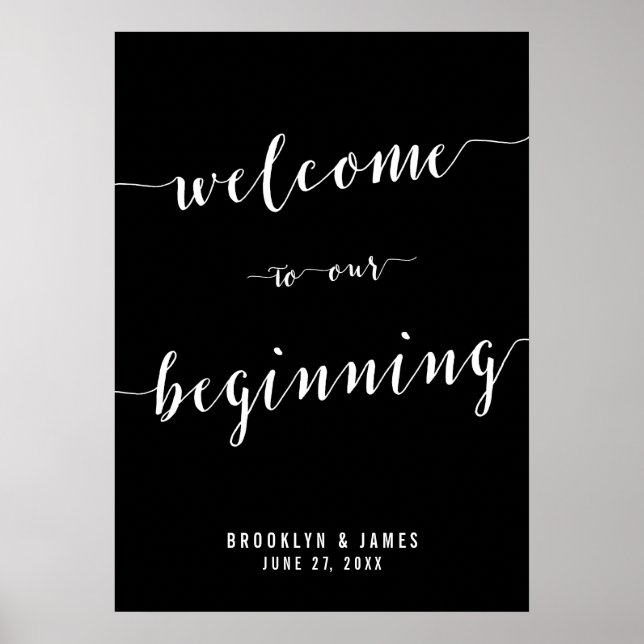 Black Wedding Reception Sign Print 20x28 (Front)