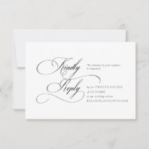 Black Wedding RSVP Card