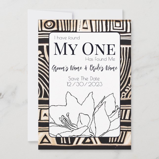 Black Wedding Save The Date (Front)