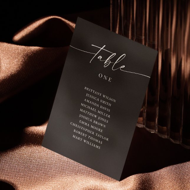 Black Wedding Seating Chart | Minimalist Formal Invitation (Creator Uploaded)