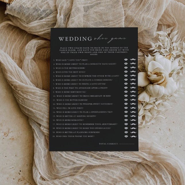 Black Wedding Shoe Game Template, Invitation (Black Wedding Shoe Game Template, Invitation)