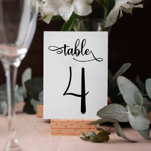 Black wedding sign 3.5x5 table number   Table 4