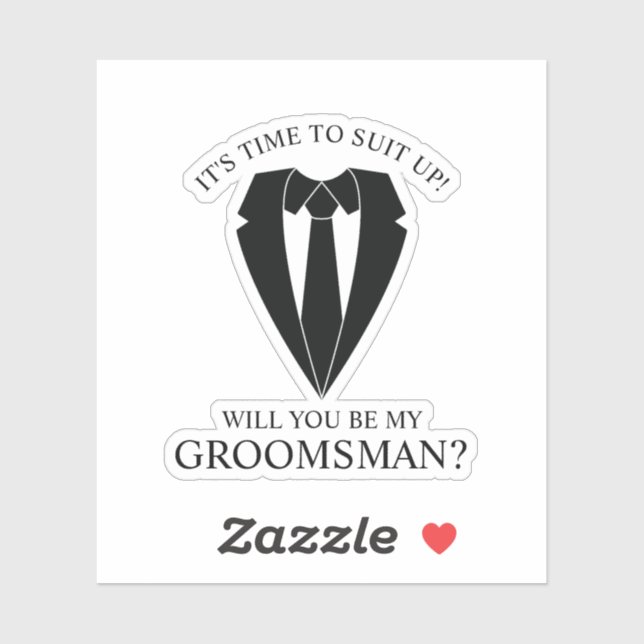 Black Wedding Suit and Tie Groomsman Proposal (Sheet)